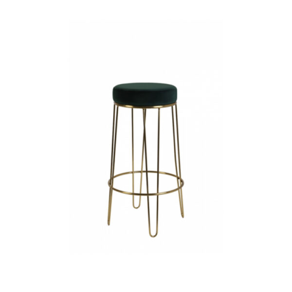 Tabouret Alice Velvet Vert Foncé/Or