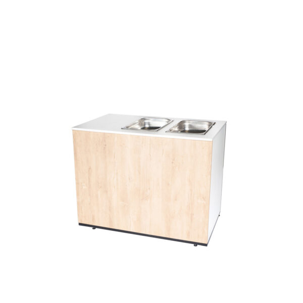 Buffet Blanc/Brun L115 X B75 X H90Cm Avec 2 Chafing Dish