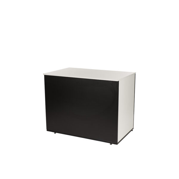 Buffet Blanc Panneau De Front Noir L115 X B75 X H90Cm