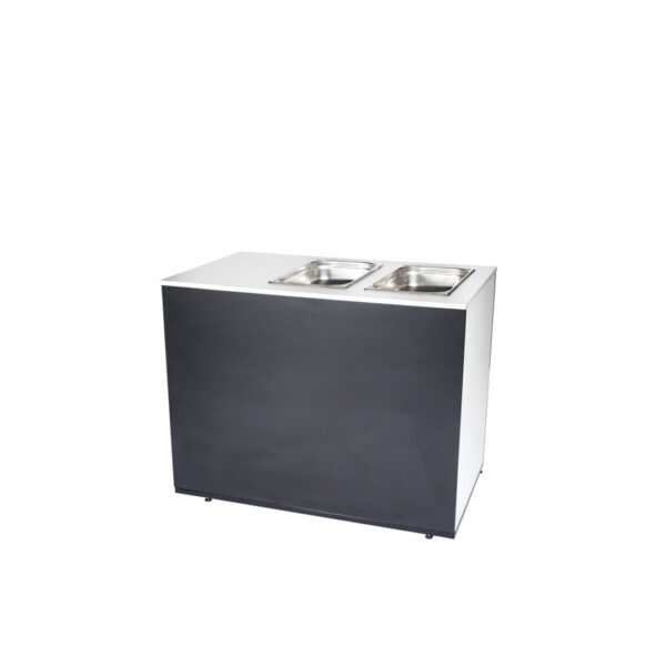 Buffet Blanc/Noir L115 X B75 X H90Cm Avec 2 Chafing Dish