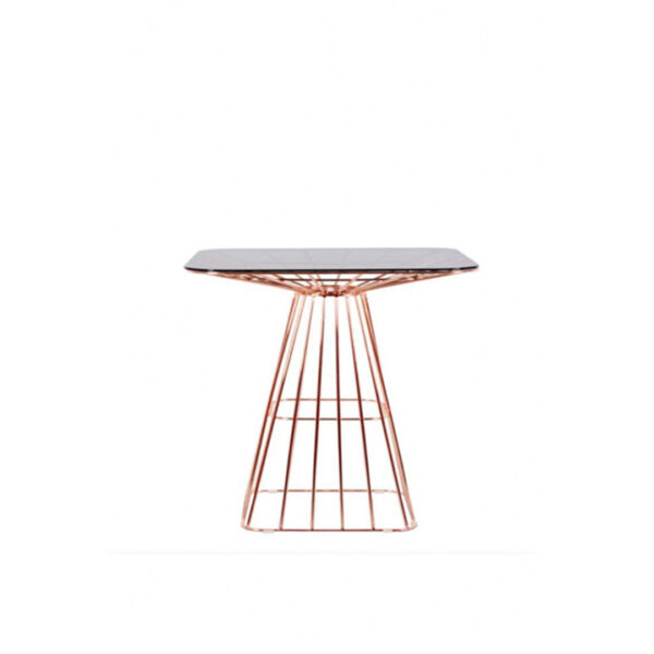 Table Islande L75 X B75 X H75Cm + Verre Rose Gold