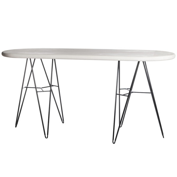 Table De Réception Rectangulaire Mortex Pied Noir L220Xp90Xh105Cm