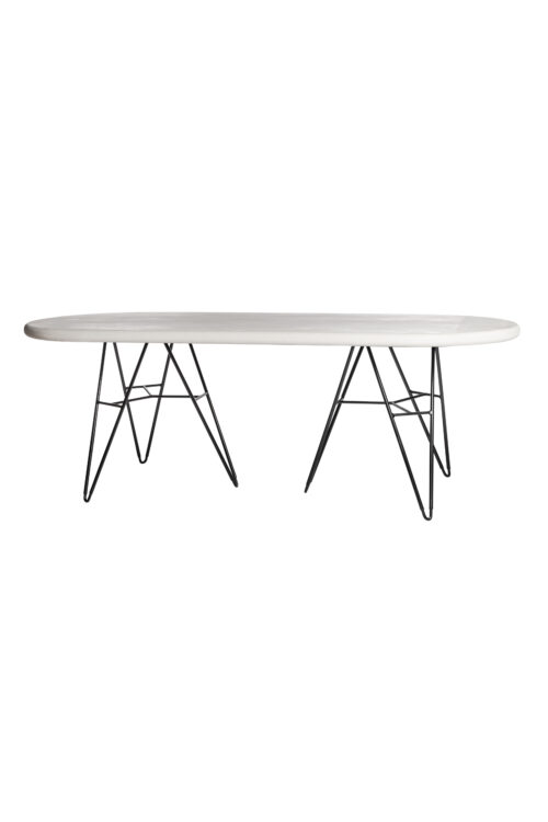 Table Bas Rectangulaire Mortex Pied Noir L220Xp90Xh75Cm