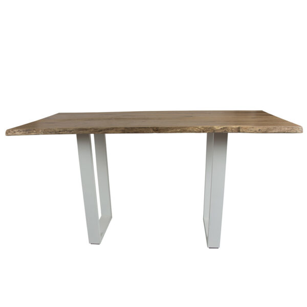 Table Oak Tablette En Bois L200 X P100 X H105Cm Pied Blanc