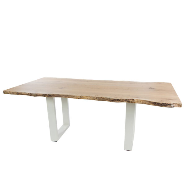 Table En Bois L200 X P100 X H75Cm Avec Pied Blanc