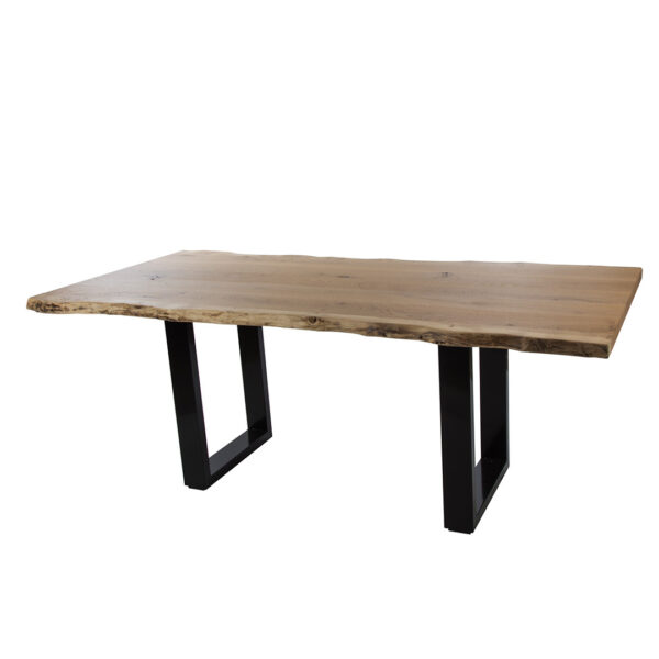 Oak Tafel Laag Schraag Poot Zwart L200 X B100 X H75Cm