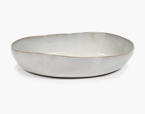 Bol De Service L Blanc Cassé L37Cm H7Cm