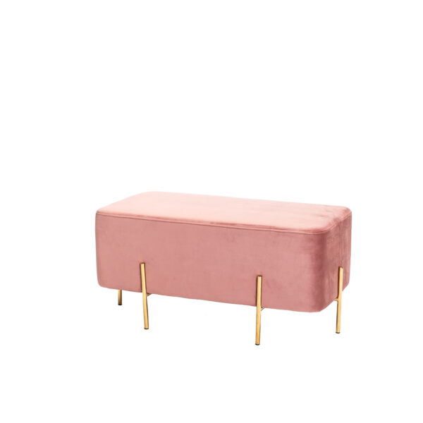 Tiange Velours Pouf 2-Siège Vieux Rose