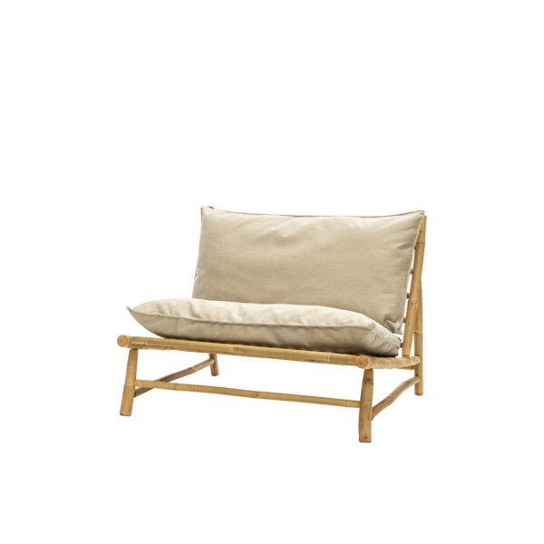 Vietnam Bamboo Lounge L100Xp89Xh80Cm Incl Coussin Ivoire